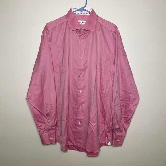 Robert Graham Other - Robert Graham Shirt Mens 43 17 Button Down Pink Patterned Herringbone